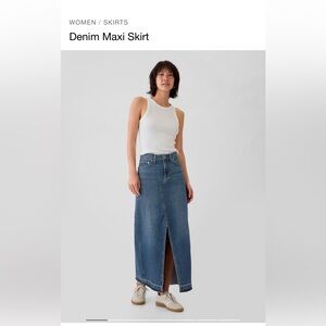 Gap Denim Jean Maxi Long Skirt NWT 24